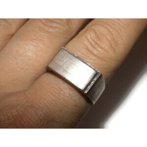925 Mens Vintage Estate Ring Sterling Silver Statement Signet Wide US Size 11